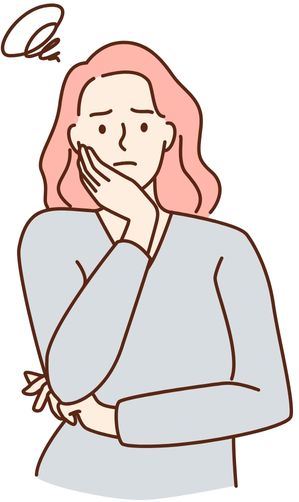 大学に行かなくても心理カウンセラーになれるか不安を抱く女性のイラスト